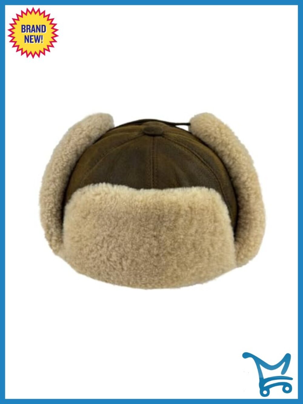 Handmade Sheepskin Leather Trapper Hat with Fur Lined Ear Flaps - Picture 2 of 6